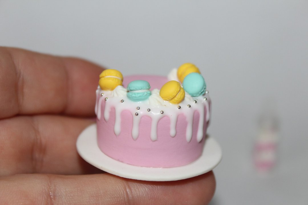 Cake, miniature food, doll foods, doll house, gift ideas, children products - 玩具/玩偶 - 塑料 粉红色
