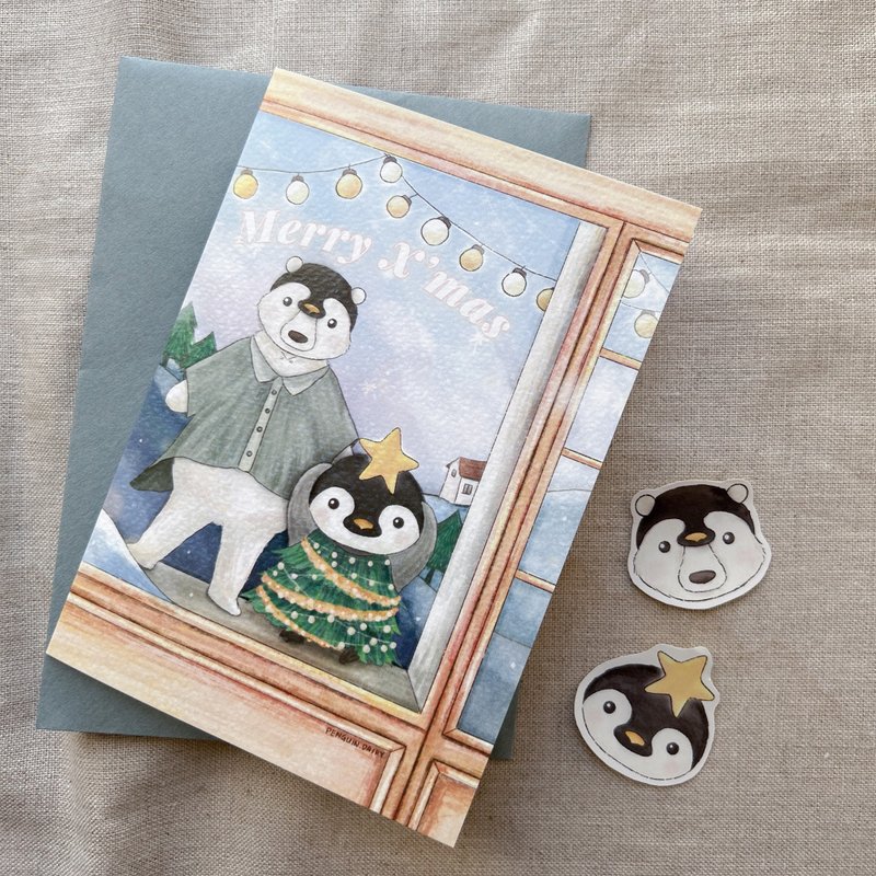 动物插画心意卡 | 企鹅北极熊 | 圣诞卡 - 卡片/明信片 - 纸 