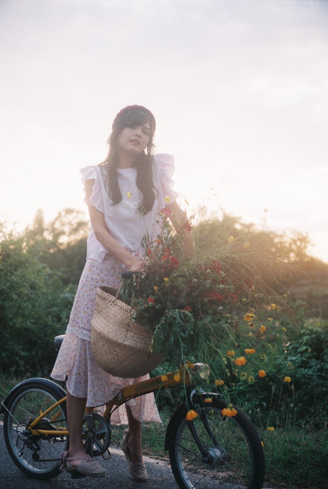 Whisper circle ruffle skirt - Pink pansy - 裙子 - 棉．麻 