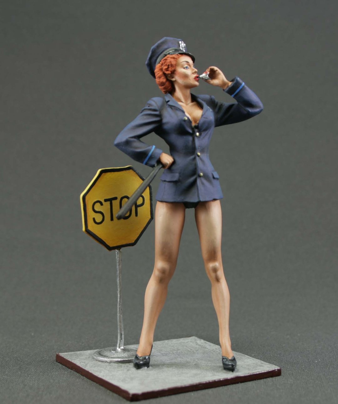 性感的女孩雕像 Sexy Girl miniature figurine 80 mm PIN UP miniature sculptures - 玩偶/公仔 - 其他金属 蓝色