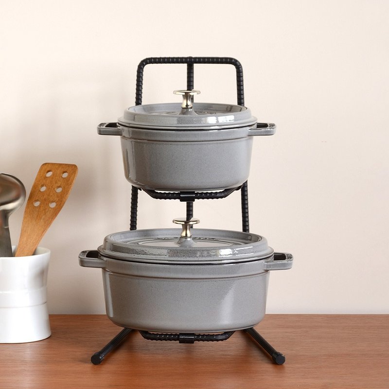 【新品】日本 AUX  BOW 厨房工业风锅具两层收纳展示架 - 收纳用品 - 其他材质 灰色