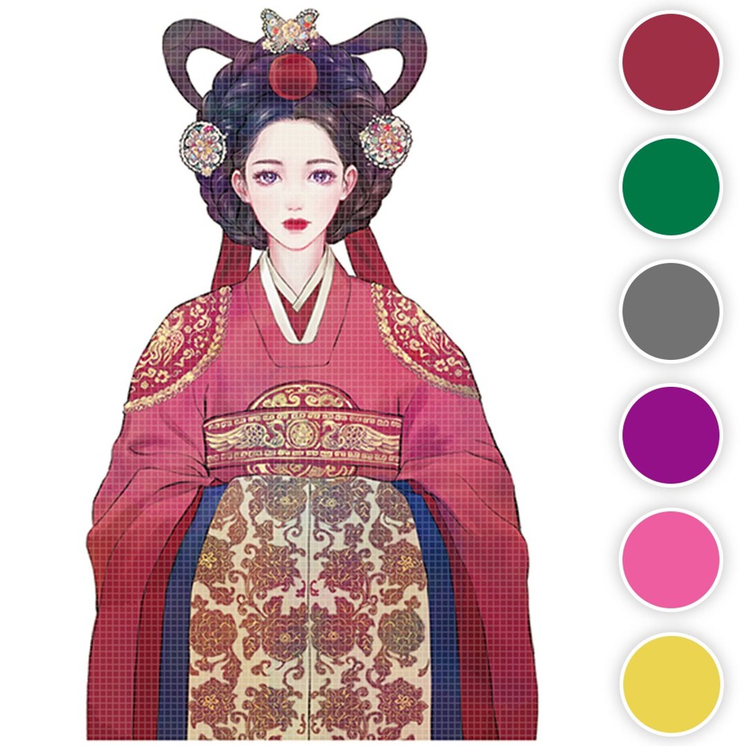 女王 (6colors) 32 (honne market) 人物贴纸女孩贴纸 blackracoon - 贴纸 - 纸 