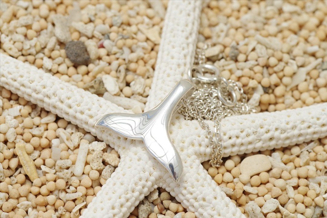 Lucky Charm Silver925 Whale Tail Necklace - 项链 - 其他金属 灰色