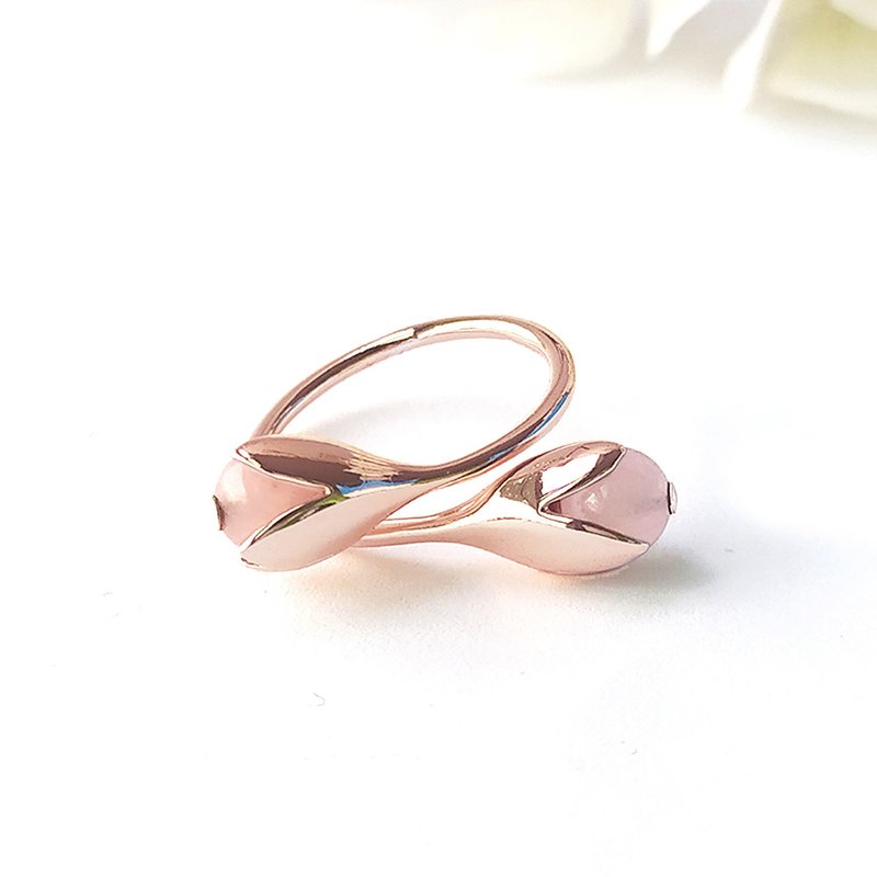 【雙11折扣】Silver ring, Rose Quartz ring ,Lucky stone , adjustable ring - 戒指 - 纯银 