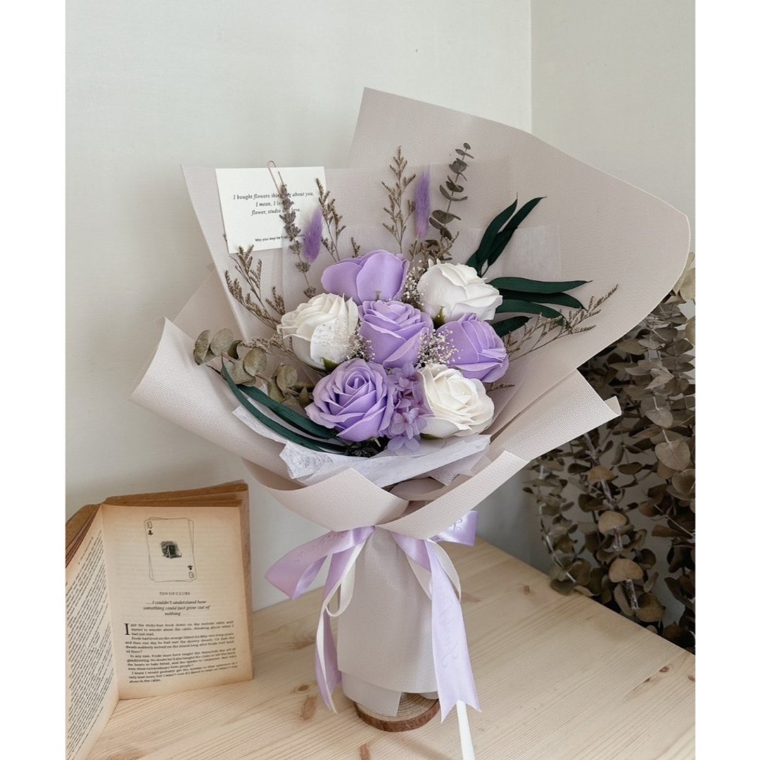 香皂花 玫瑰花 香皂玫瑰 教师节 花束 干燥花束 情人节 毕业花束 - 干燥花/捧花 - 其他材质 多色