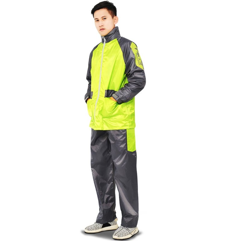 TDN风行竞速风雨衣两件式套装风衣外套(透气内网)-萤光绿 - 雨伞/雨衣 - 防水材质 绿色