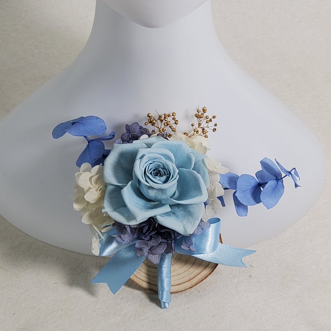 永生花胸花_蓝色 - 胸花/手腕花 - 植物．花 
