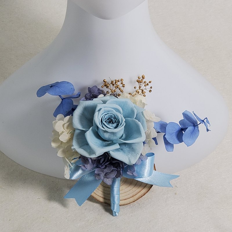 永生花胸花_蓝色 - 胸花/手腕花 - 植物．花 