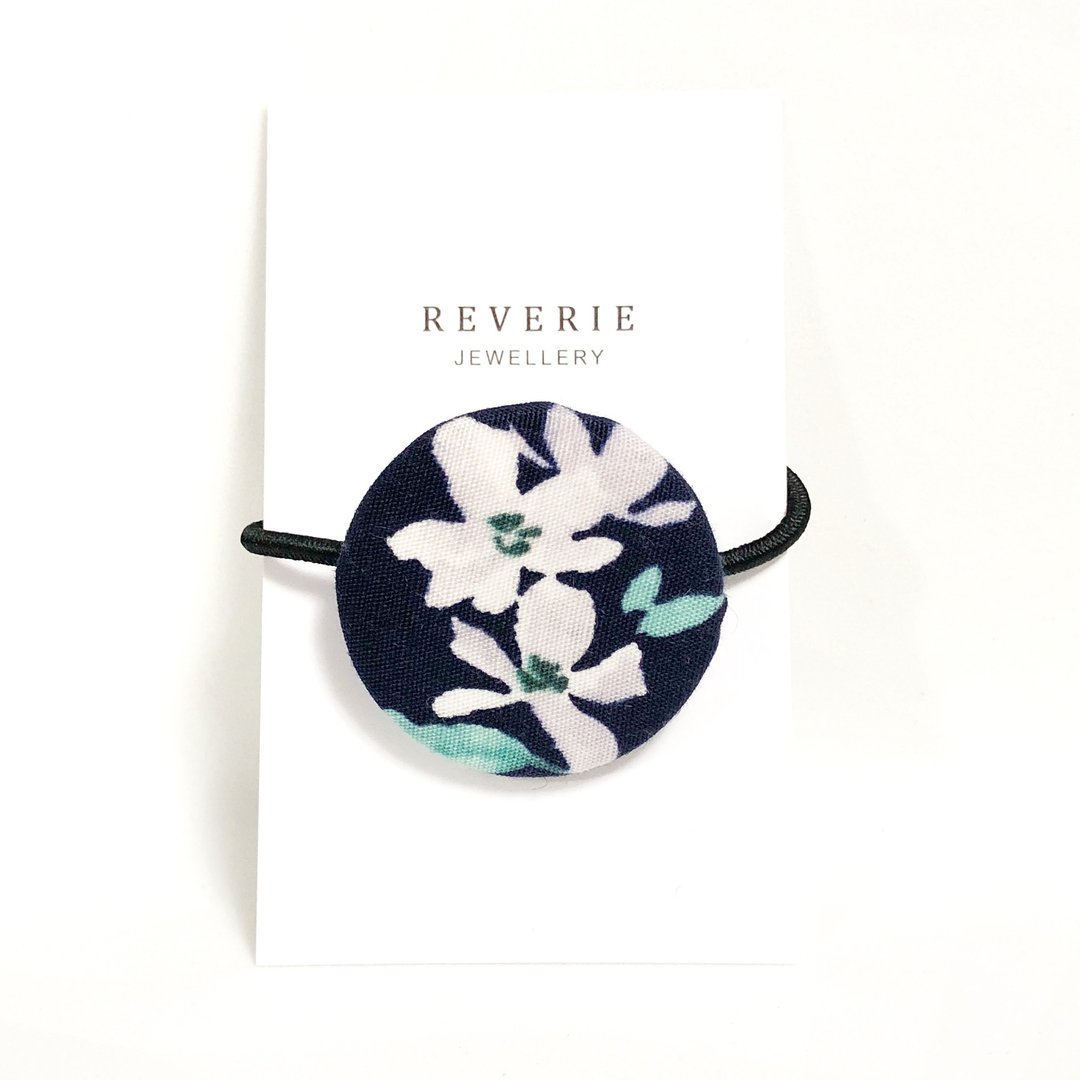 手造布制fabric fabric系列发圈 - 发饰 - 棉．麻 蓝色