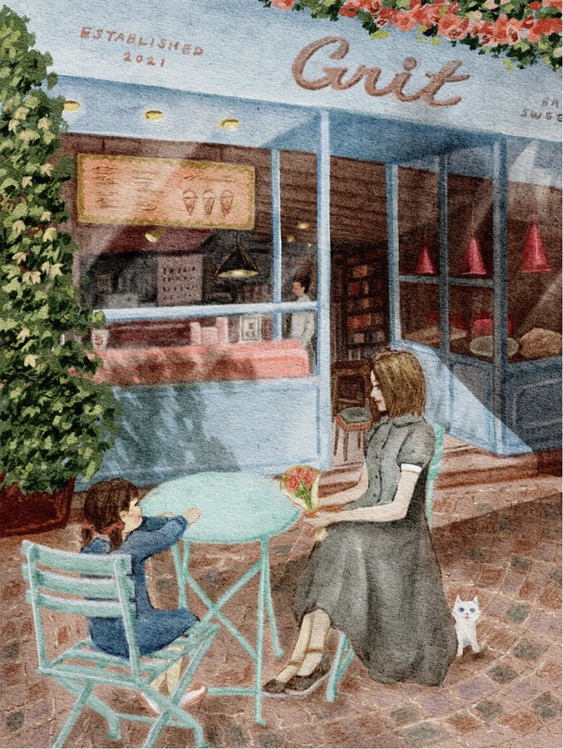 (GRIT) 在充满阳光明信片的咖啡馆 - 卡片/明信片 - 纸 