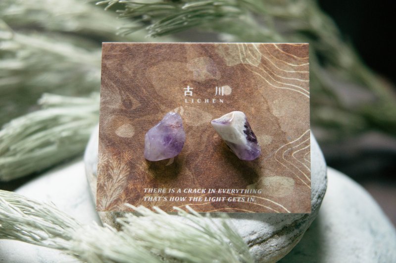 CRACK | 矿物系耳环 |  EARRINGS - 耳环/耳夹 - 水晶 紫色