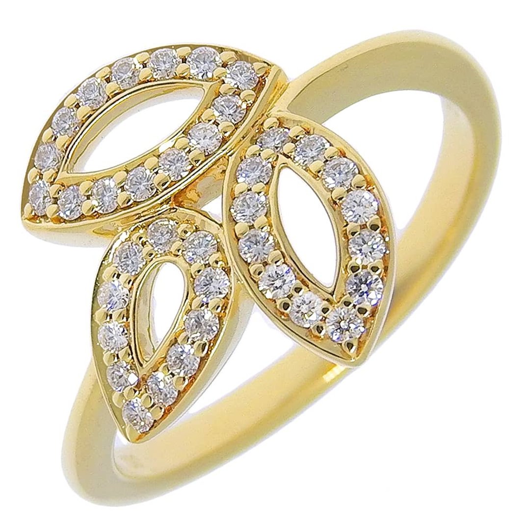 【日本直送】海瑞温斯顿 HARRY WINSTON Lily Cluster Mini 9.5号 戒指 K18YG×钻石 约3.9g【二手】 - 戒指 - 贵金属 金色