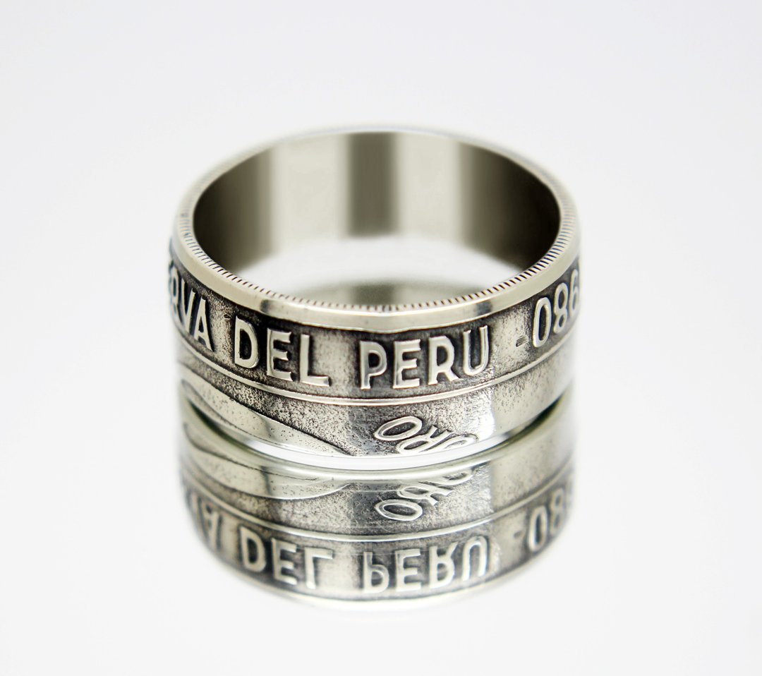 Peru Coin Ring 100 soles 1980-1982 coin rings for men coin rings for women - 戒指 - 其他金属 