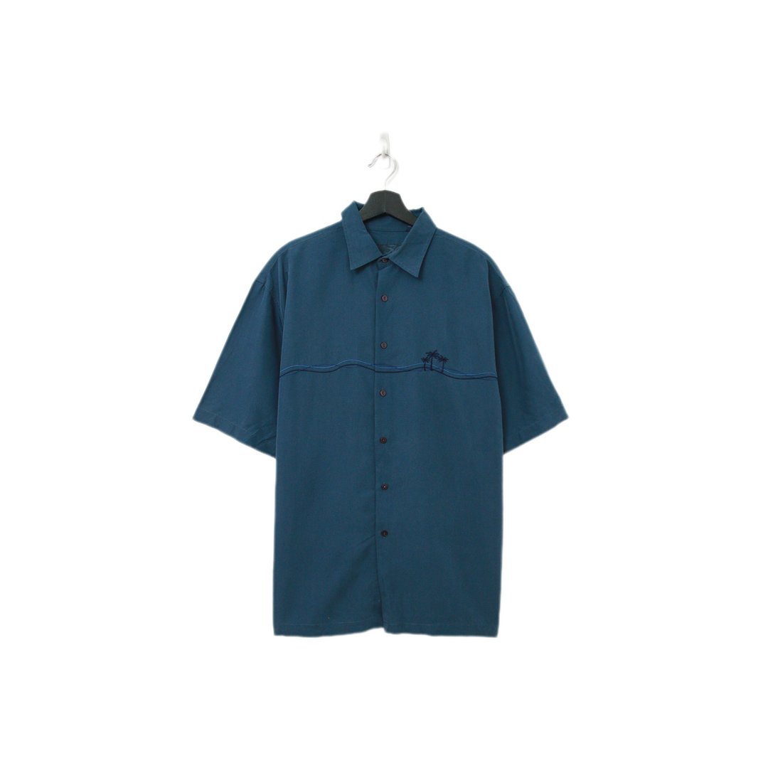 Back to Green-夏威夷衬衫 海浪波纹 椰子树ht-16/vintage shirts - 男装衬衫 - 棉 