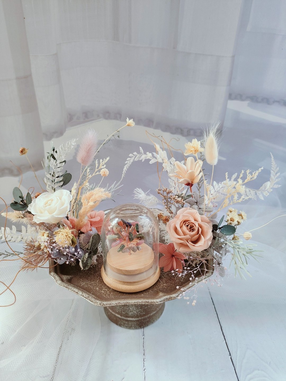 【一人成班】花艺手作课程-水晶树永生花台 (含水晶树盅罩) - 植栽 - 植物．花 