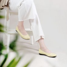 刺绣平底鞋-蓊蓊/浅黄