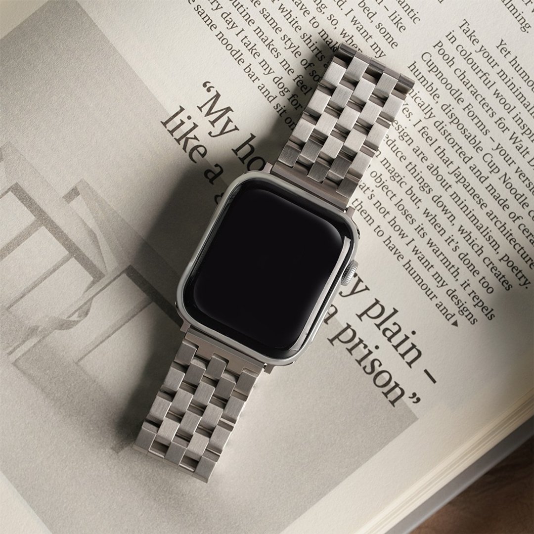 Apple watch - 316L不锈钢五排平切面苹果表带 - 表带 - 不锈钢 黑色