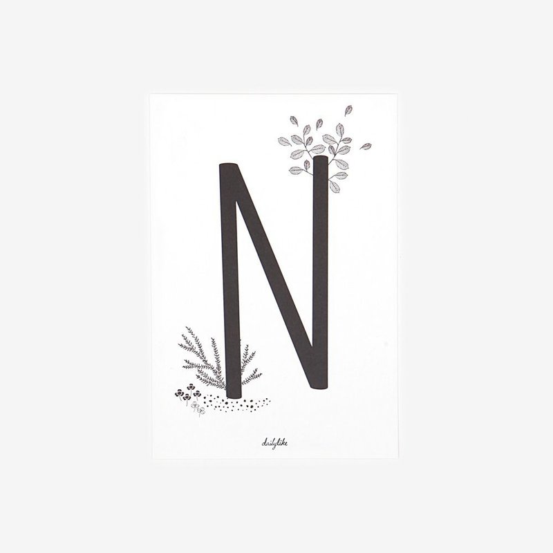 Goody Bag -任选4张-英文字母插画明信片,E2DSP004 - 卡片/明信片 - 纸 多色