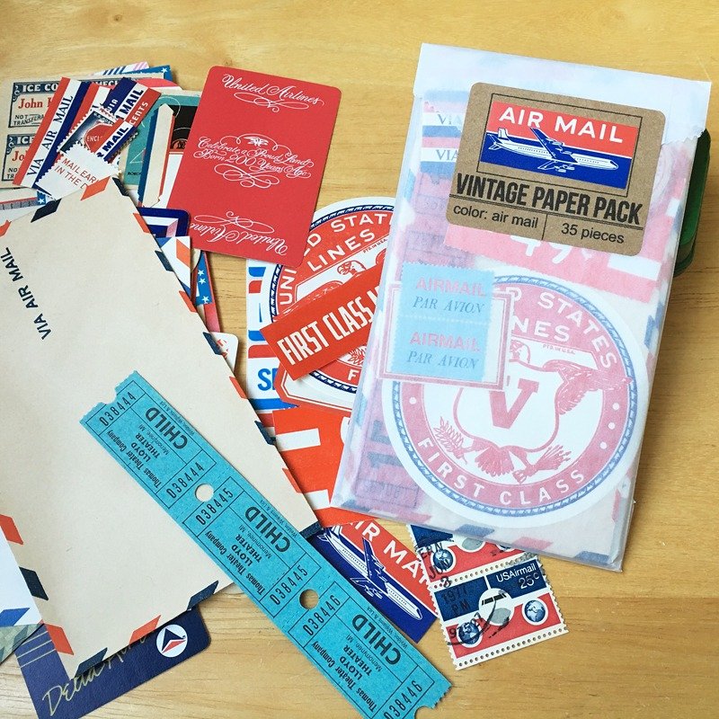 Saturday Morning Vintage / Paper Pack 复古纸材包 (Air Mail) - 其他 - 纸 多色