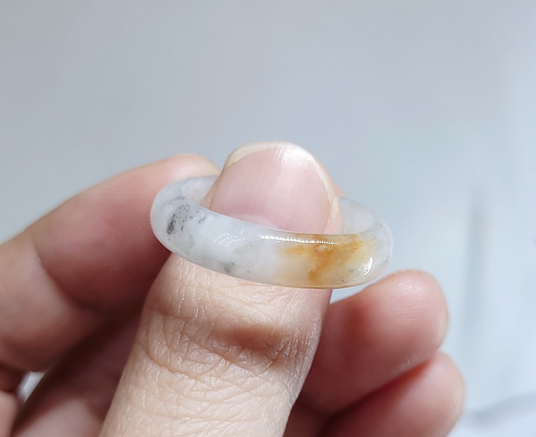 【亲翠】天然翡翠  三花特殊款美手指镯18号戒圈 毕业礼物 - 戒指 - 玉石 多色