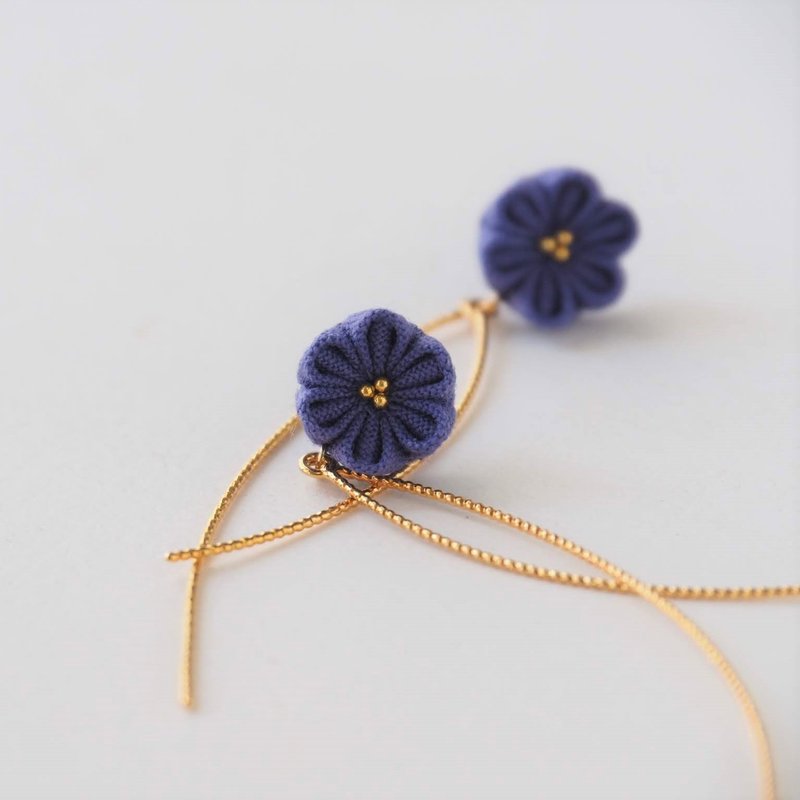 【低调闪烁旋律】高贵紫定制耳环耳夹 14kgf 925 - 耳环/耳夹 - 棉．麻 紫色