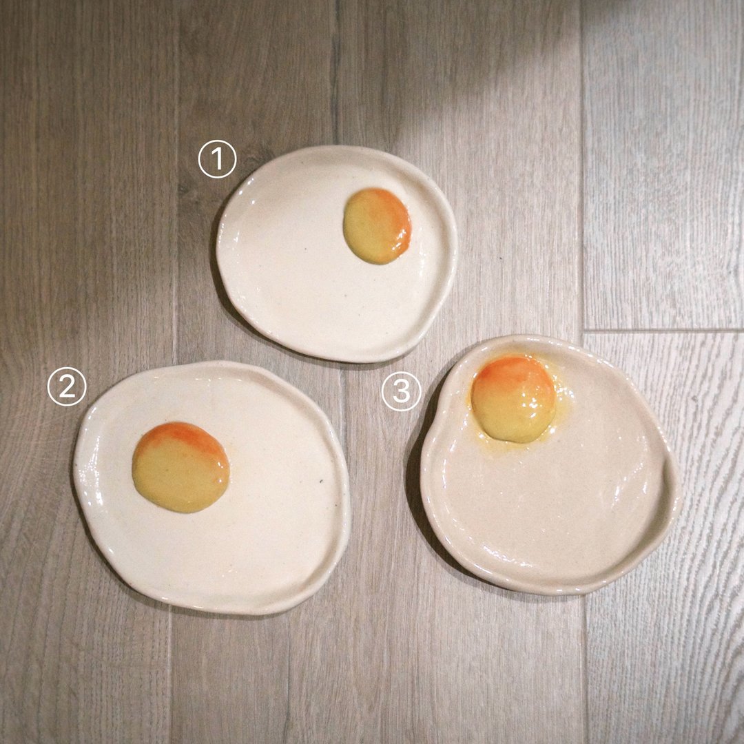 荷包蛋小盘 - 摆饰 - 瓷 