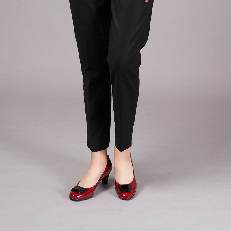 限量折扣【雨天昂首】优雅方块防水中跟鞋-爱丽丝红 - 高跟鞋 - 防水材质 红色