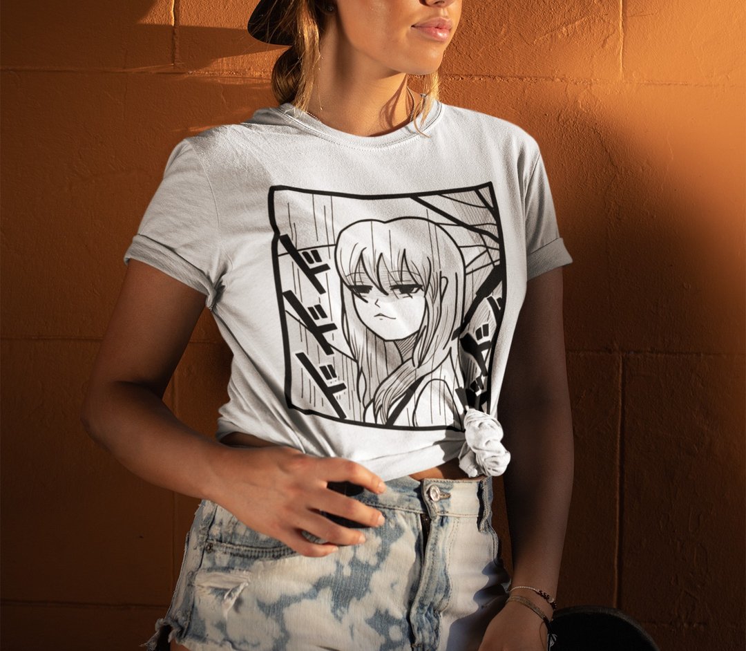Kawaii Menacing Anime Girl 100% Cotton Unisex T-Shirt - 女装 T 恤 - 棉 多色