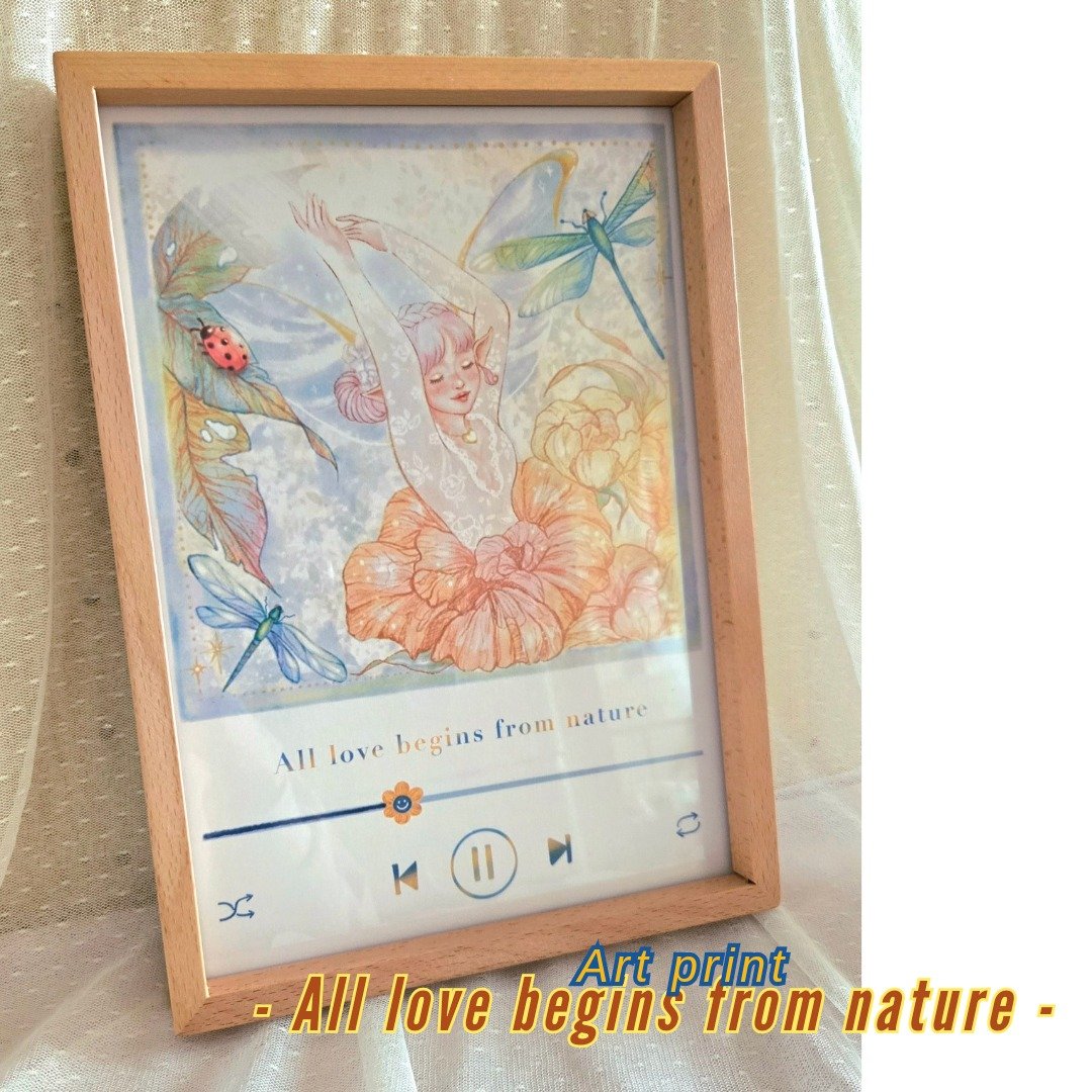Art print / all love begins from nature/ 挂画 - 海报/装饰画/版画 - 木头 咖啡色