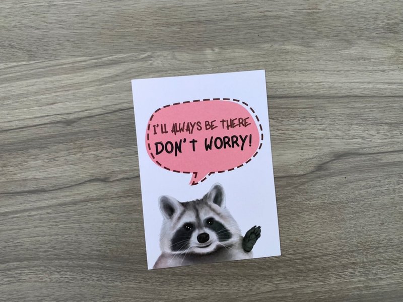 浣熊/明信片 - 卡片/明信片 - 纸 白色