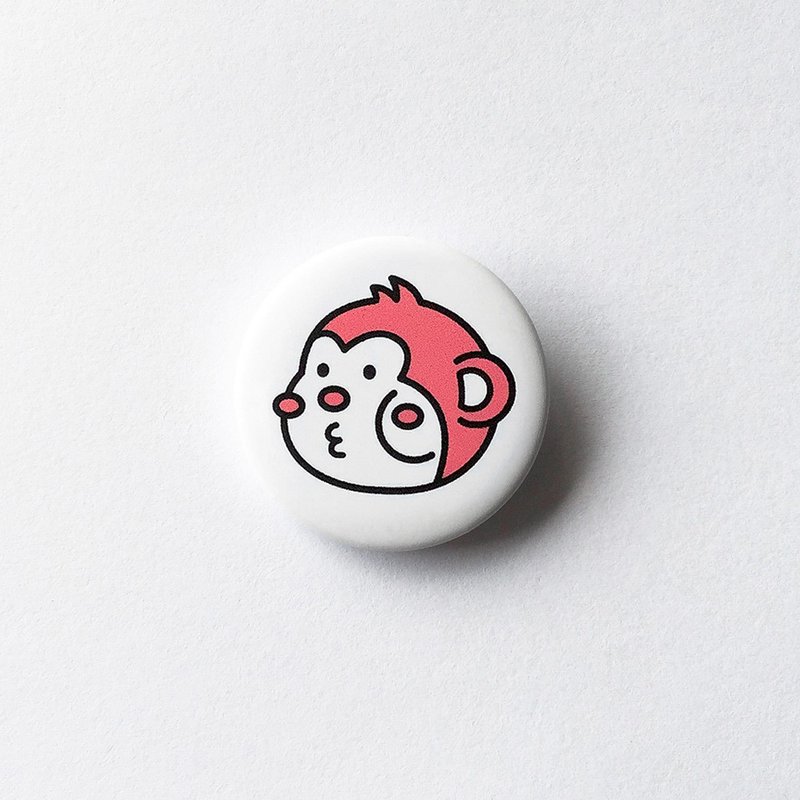 cheeky cheeky monkey pin 厚面猴 徽章 / 别针 - 徽章/别针 - 塑料 白色