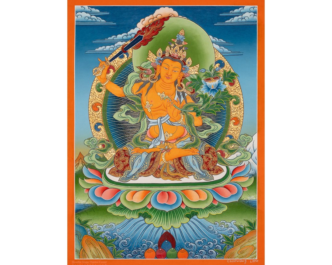 文殊菩萨唐卡画作 - 佛教艺术 - 墙贴/壁贴 - 其他材质 多色