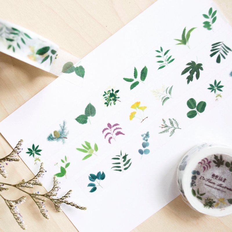 原创 <叶子的形状>纸胶带 1.5cm - 纸胶带 - 纸 