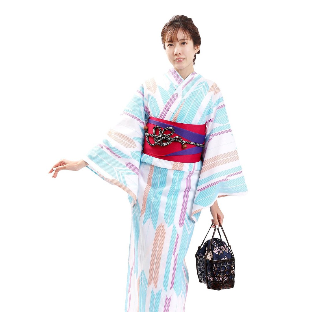 日本 和服 女性 浴衣 腰封 2件组 F Size x25-205 yukata - 其他 - 棉．麻 蓝色