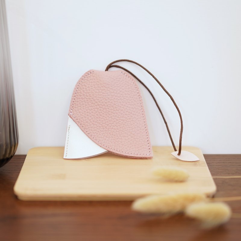 铃兰花撞色皮革钥匙包 (5色可选) - 钥匙链/钥匙包 - 真皮 多色