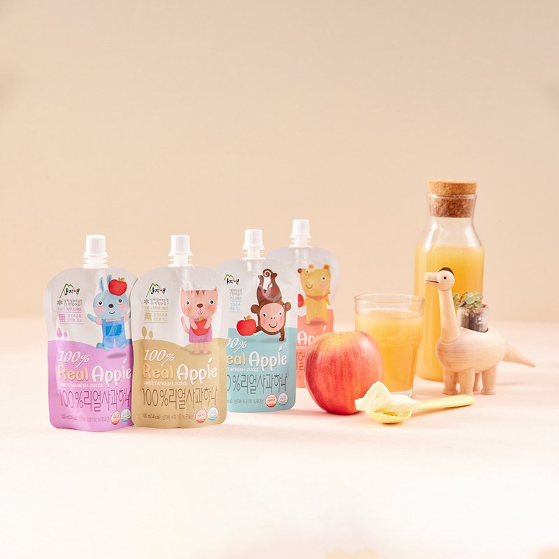韩爸田园日记-动物造型100%苹果汁 - 果汁/蔬果汁 - 新鲜食材 橘色