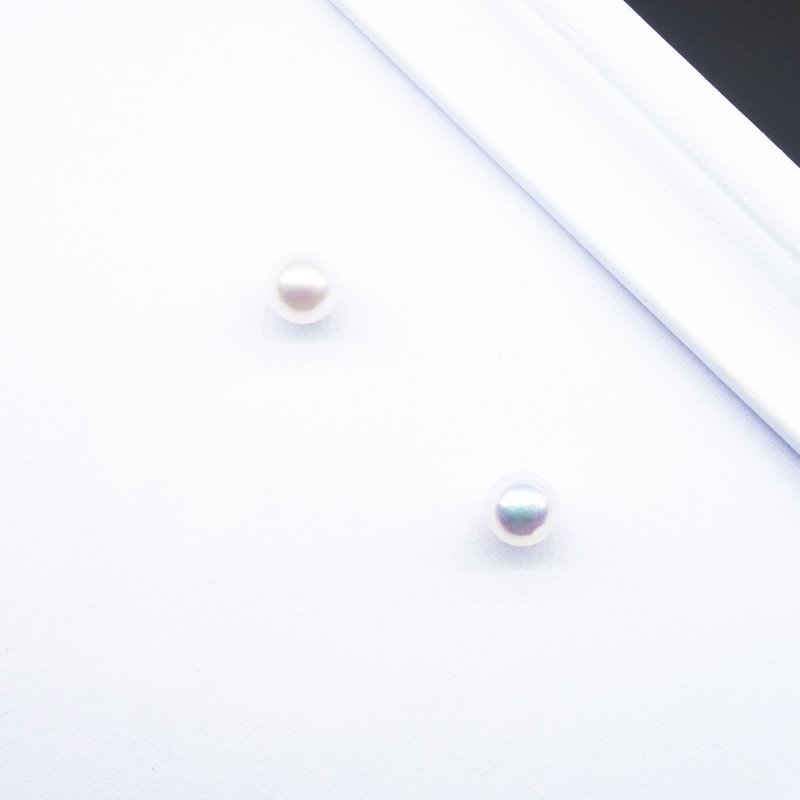 Real AKOYA pearl SV925 earrings【Pio by Parakee】珍珠耳環 - 耳环/耳夹 - 其他金属 白色