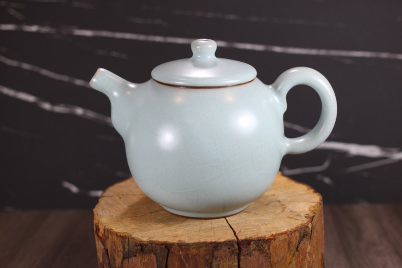 【圣诞礼盒】超大 天青汝窑 手工茶壶 莺歌陶艺名家叶敏祥手作 - 茶具/茶杯 - 瓷 