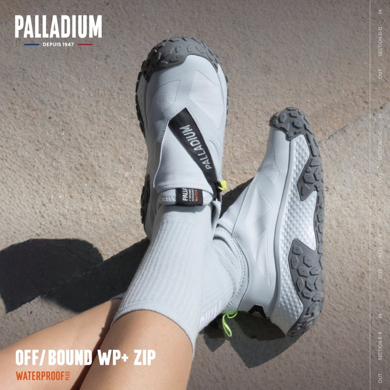 【防水】PALLADIUM  OFFBOUND WP+ZIP拉链防水鞋 冰河灰 74483 - 雨鞋/雨靴 - 其他材质 
