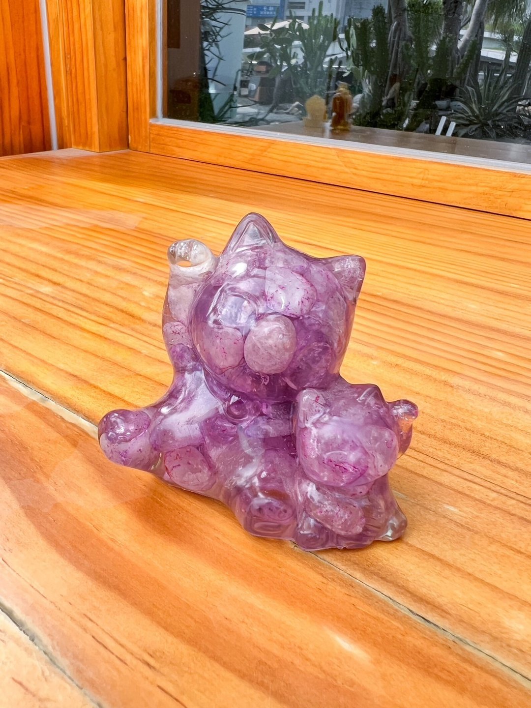 水晶摆饰【母子招财猫 紫水晶】贵人运 招财 开智慧 增加人缘 - 摆饰 - 水晶 