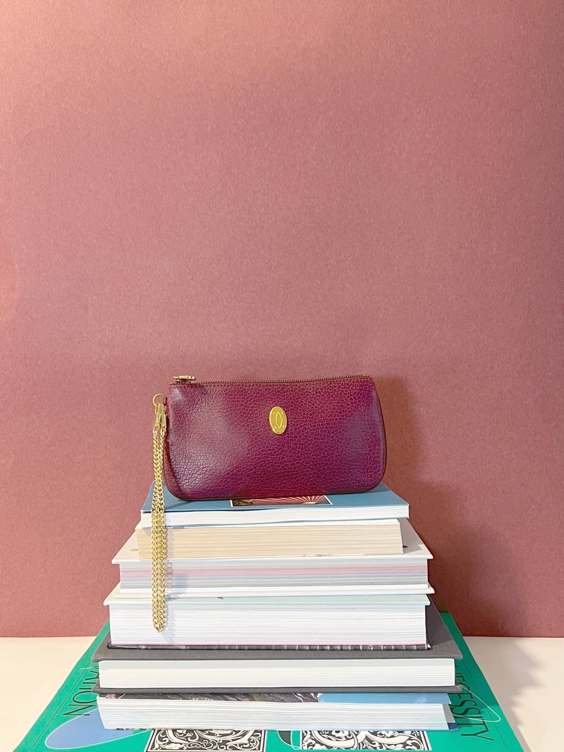 Cartier Must Line Clutch Bag Pouch经典深红手拿包手提袋 中古 - 侧背包/斜挎包 - 真皮 红色