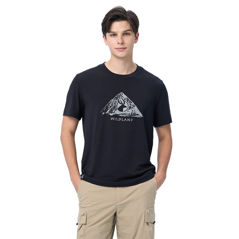 【Wildland 荒野】经典鹿头圆领上衣 男 0B11622-54 黑色 - 男装上衣/T 恤 - 聚酯纤维 黑色