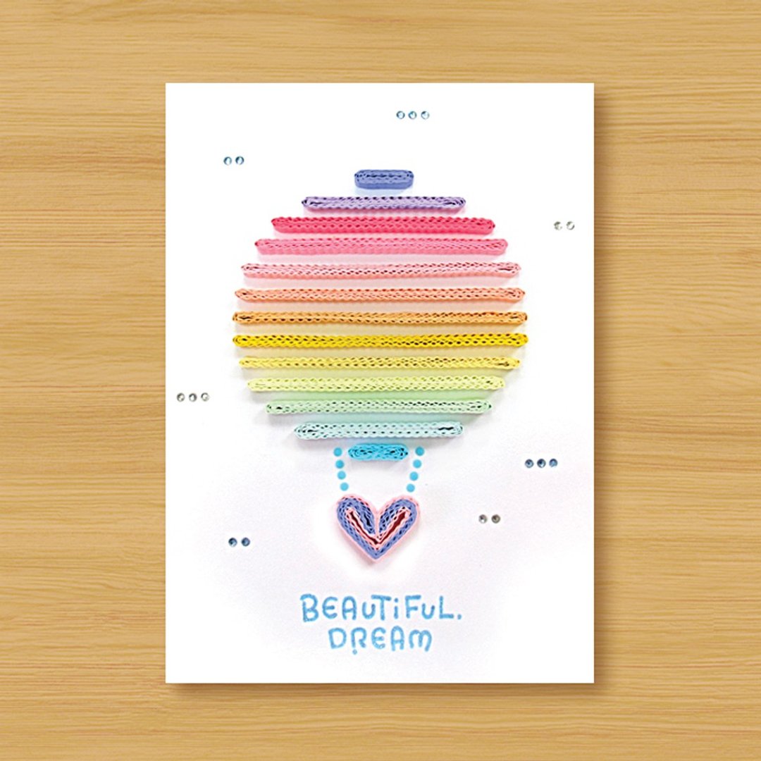 ( 3款供选择 ) 手工卷纸卡片 _ 梦想热气球 Beautiful Dream - 卡片/明信片 - 纸 多色