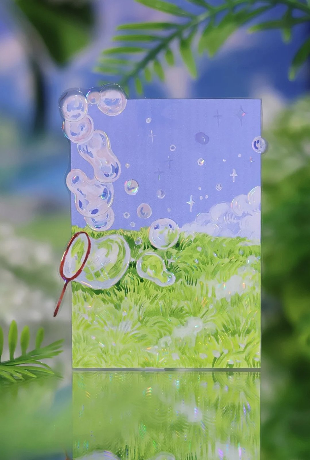 琉璃梦夏 油畫風 夏の澄み景 PET 紙膠帶 貝殼光 10米卷 - 纸胶带 - 塑料 多色