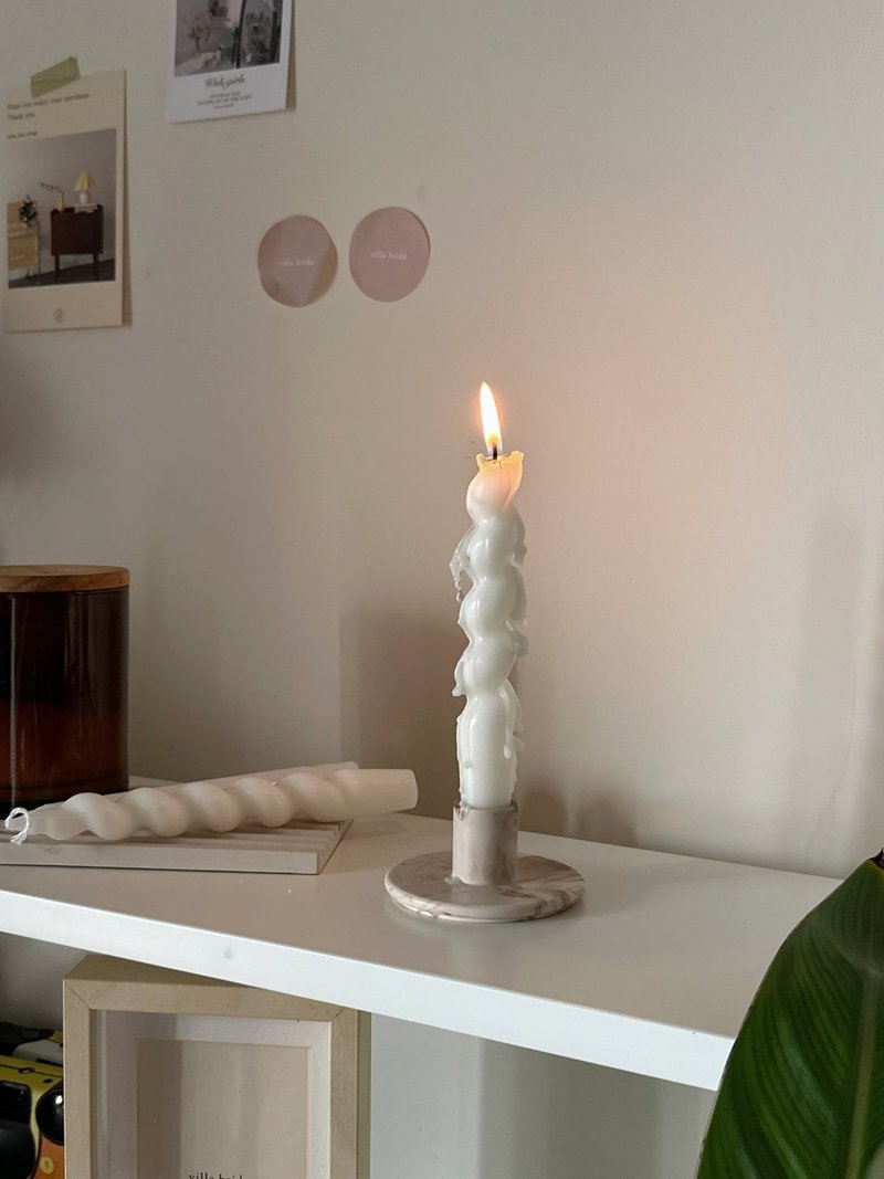 螺旋芬香蜡烛 - 蜡烛/烛台 - 蜡 白色