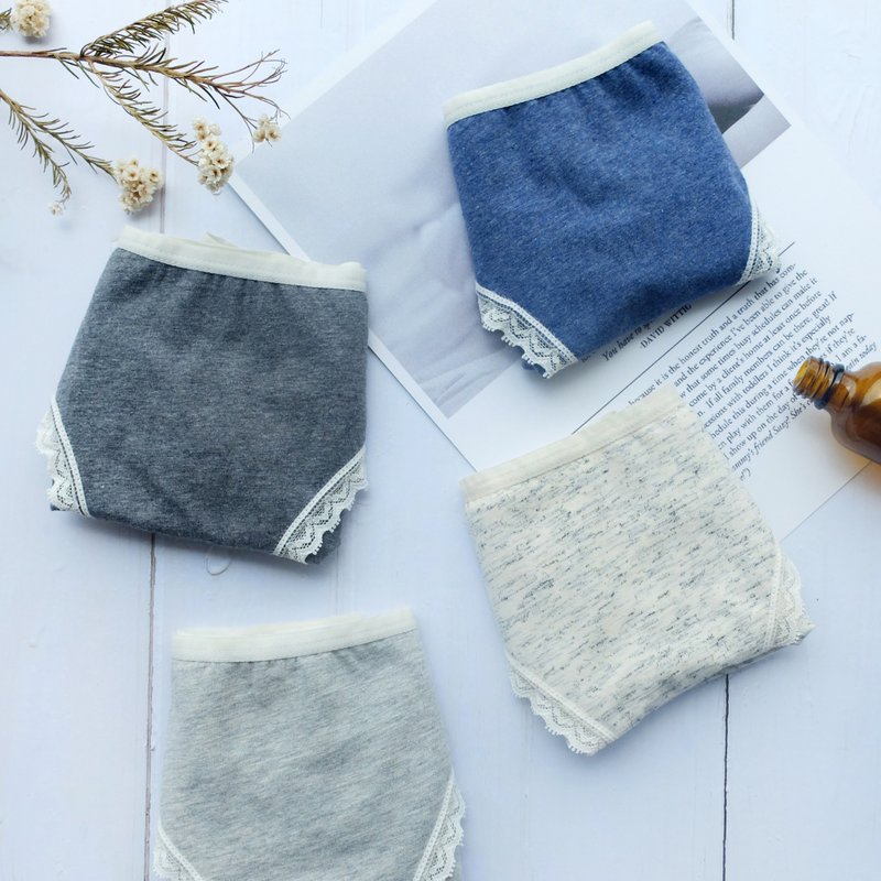 【手工贴身内着】心情笔记・精梳棉花纱三角裤・台湾制 - 女士内衣裤 - 棉．麻 灰色