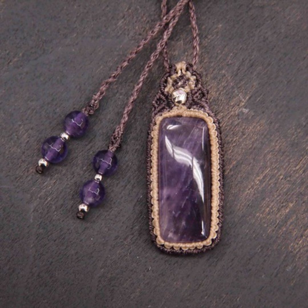 561-Amethyst necklace - 项链 - 半宝石 紫色