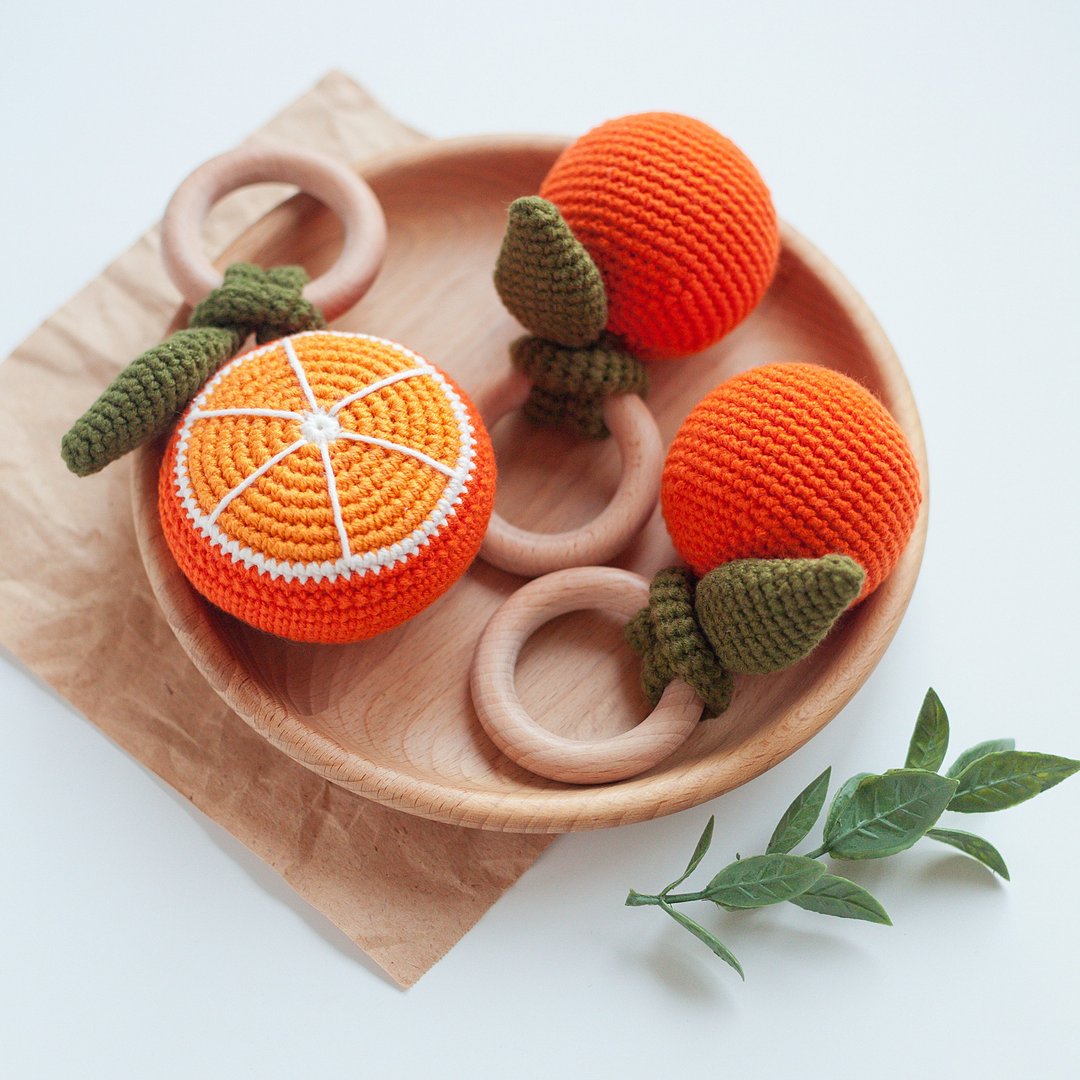 Orange Baby Rattle Instruction Manual - Digital item PDF Crochet Pattern - 手工艺教程/工具书 - 其他材质 