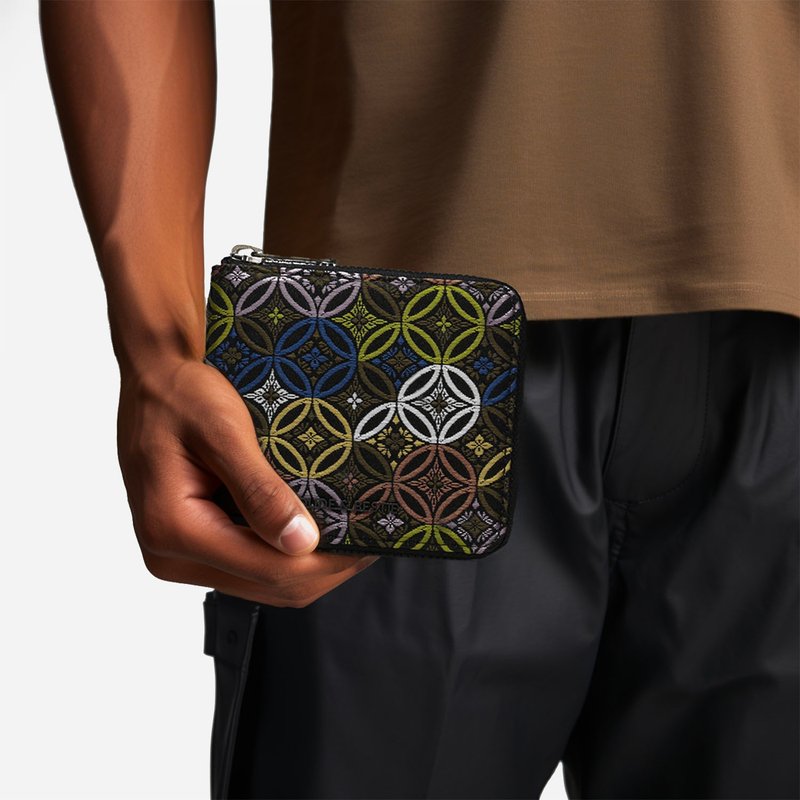 日本西阵织 拉链短夹 皮夹 银包 钱包 传统工艺品 可定制化名字 - 皮夹/钱包 - 真皮 多色