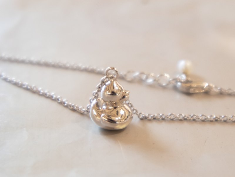 925 SILVER小黄鸭charm迷你小淡水珍珠3mm-精致手链- 银 - 手链/手环 - 珍珠 银色